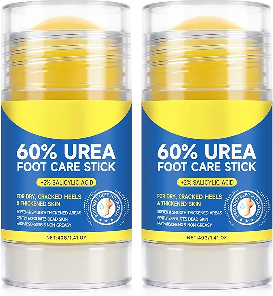 2Pack 60% Urea with 2% Salicylic Acid Urea Foot Care Stick, Foot Cream Moisturizer for Dry Cracked Feet, Knees, Elbows, Hands,Moisturizes and Hydrates the Dry Skin,Callus Remover & Skin Softener