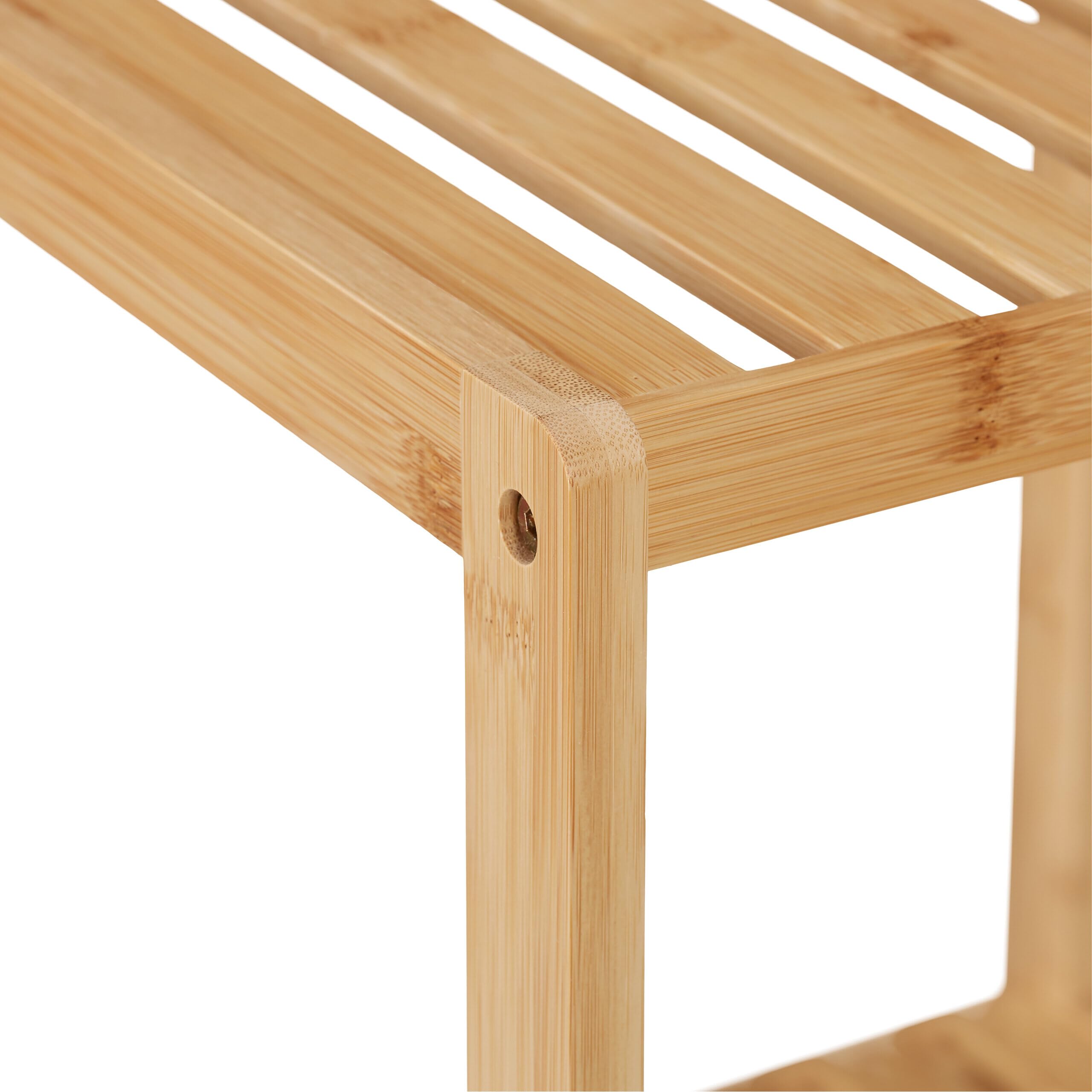 Relaxdays Estantería Baño Bambú, 5 Baldas, 162 x 38 x 39,5 cm, Estante Vertical para Lavabo y Cocina, De Pie, Natural