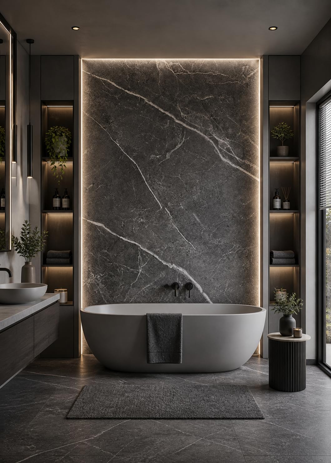 Dirty Pro Tools ( Marble Gloss 1M) Shower Panel 1000Mm Wide X 2.4M Wet Wall Bathroom Cladding Pvc 10Mm Thick Grey