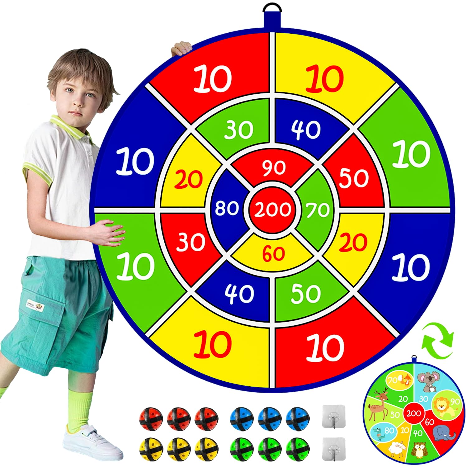 25.5 Inches freccette bifacciali per bambini,regalo ragazzo ragazza,giochi per interni ed esterni e bomboniere per feste di compleanno,adatto per ragazzi e ragazze di 3 4 5 6 7 8 9 10 11 12 anni(65cm)
