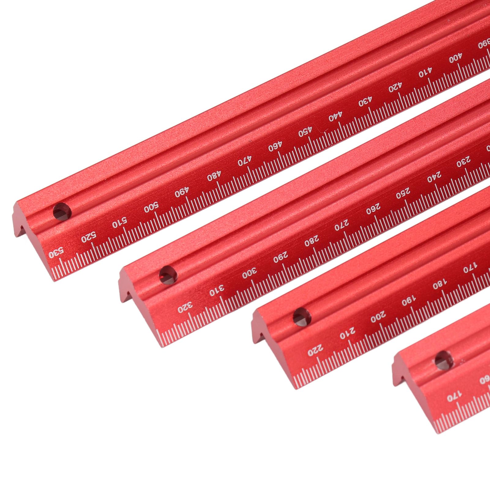 Righello dritto a forma di V Set da 4 pezzi Strumenti di misurazione per la lavorazione del legno su scala laterale per falegnami Hobbisti 4 6 8 10 pollici Accessorio per la