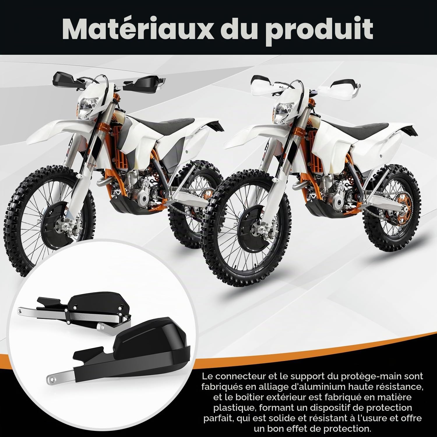 Protege Main Moto,Protege Guidon Poignée Protege Main pour Motos de Route Motos Sportives Scooter Quad Dirt Bike Motocross MX Enduro KLX KX CRF YZ DRZ DR Hawk 250 125 350 650-Noir | pour Motos de Route Motos Sportives Scooter Quad Dirt Bike Motocross MX E