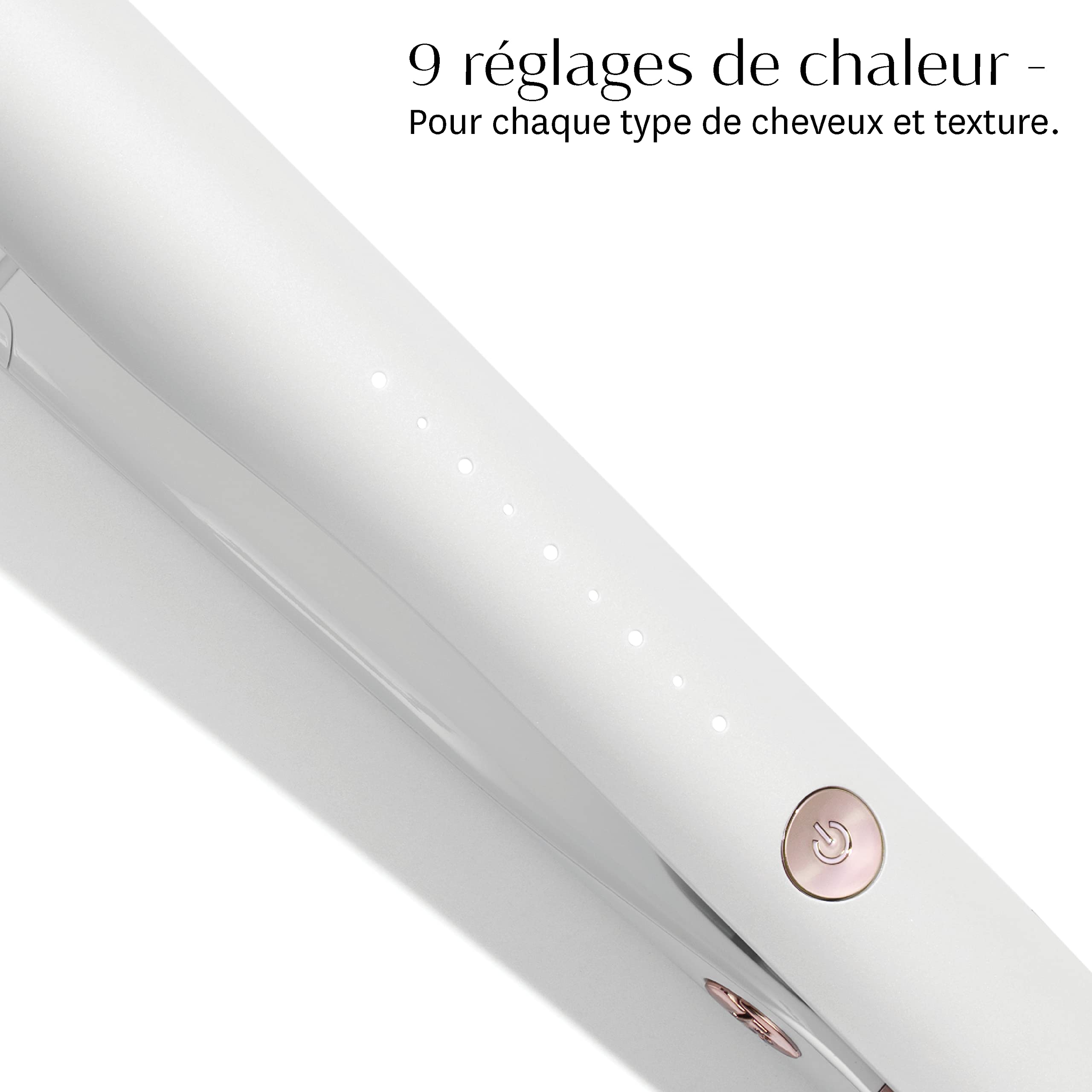 T3 Lucea Professional Fer à lisser et à coiffer 25 mm fer plat numérique en céramique avec 9 réglages de chaleur pour des coiffures droites et lisses ou des ondulations et des boucles