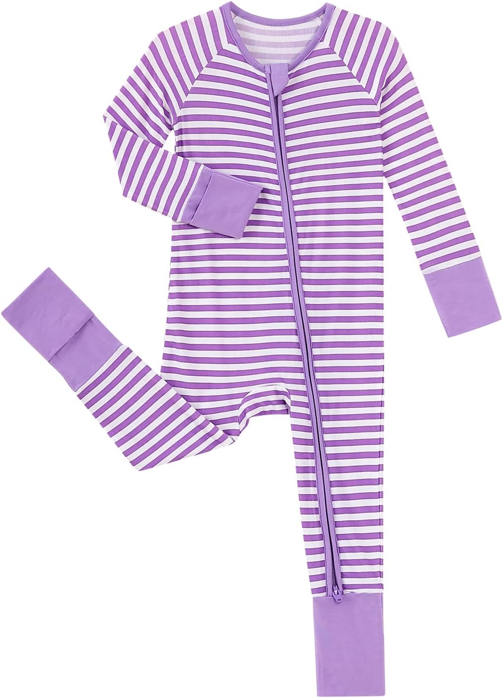 Viscose from Bamboo Baby Footless Pajamas - Baby Infant Boys Girls One Piece Romper - Sleep 'N Play PJs - 0-24 Months (Purple, 6-12M)