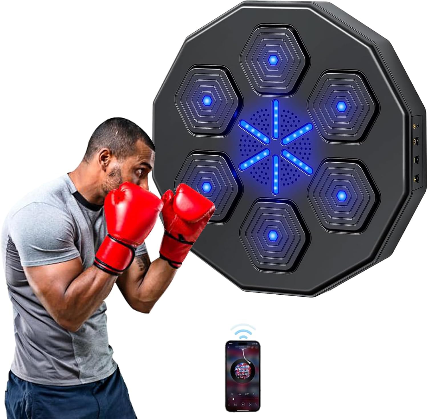 Earwig Wall Mounted Smart Music Punching Pad, Electronic Music Boxing Machine Smart Music Boxing Target 6 Lights & Bluetooth Sensor Boxing Machine for Kids/Adults/Home Workout/Stress Relief (B0DGLBMP7B) Amazon Price History, Amazon Price Tracker