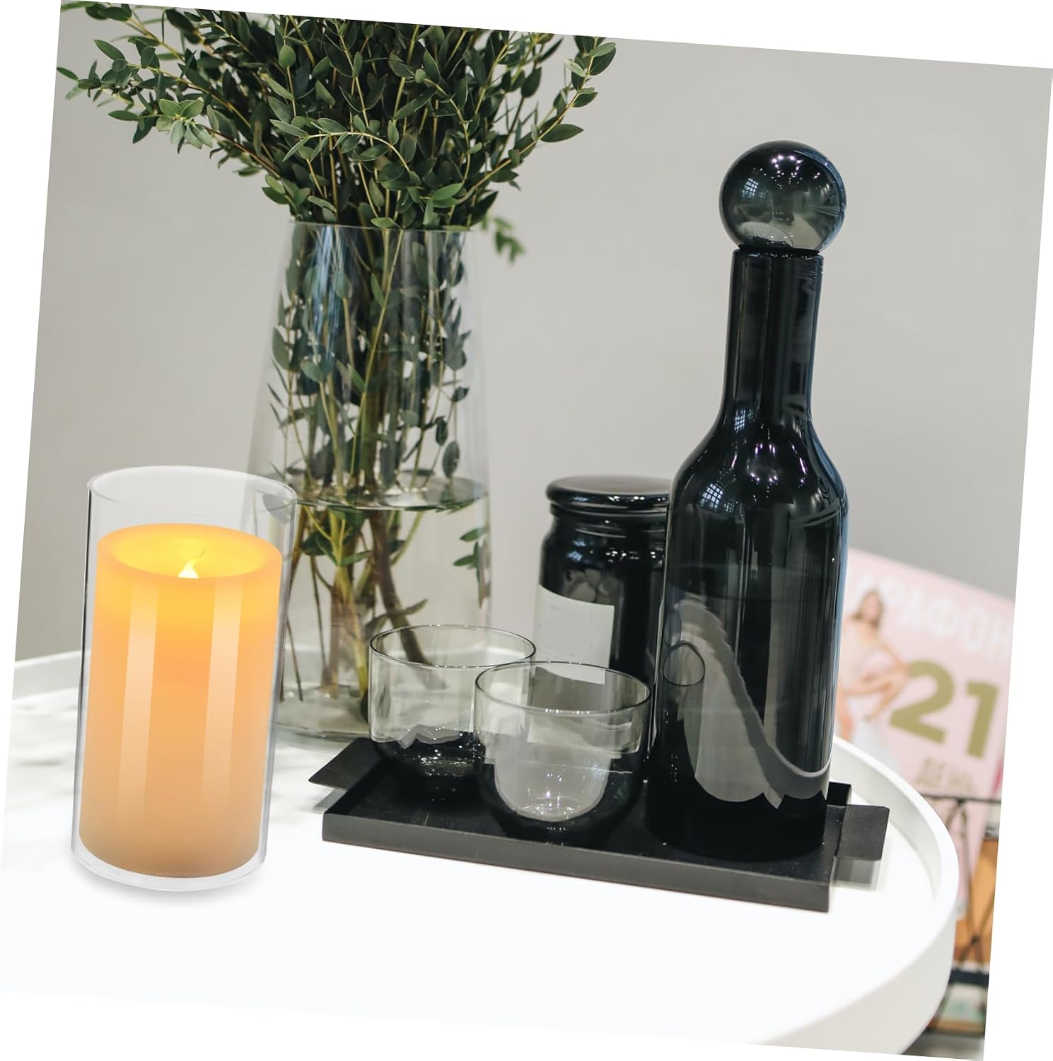 Ciieeo 2pcs Glass Candle Holders Cloche Design Decorative Household Candle Domes for Creating Warm Atmosphere Weddings Banquets and Home Decor