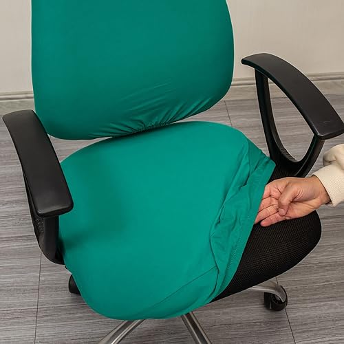 Miniatura 10 de Melaluxe - Funda para silla de oficina, funda universal protectora y elástica, cubierta elástica para silla giratoria