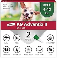 K9 Advantix II Small Dog Flea Tick Mosquito Treatment: Vet-Recommended Kills & Repels, 4-10 lbs, 2-Month Supply