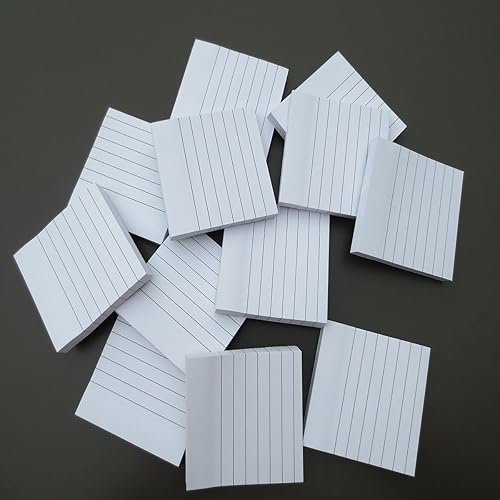 Miniatura 4 de Notas adhesivas blancas forradas de 3 x 3 pulgadas, 12 blocs por paquete, 100 hojasbloc de notas autoadhesivas blancas con líneas, embalaje de