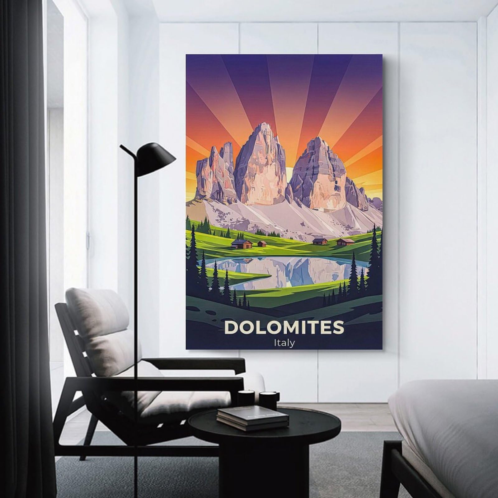 Junmoney Unframe-Style-14 Home Decor Wall Art Dolomites Italy Vintage, 12X18inch(30X45cm), For New Homes, Bedrooms Or Workspaces, Decorative Present For New Homes