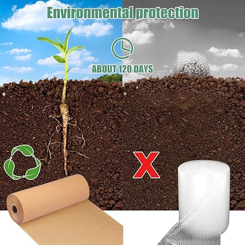 Miniatura 6 de Papel de embalaje de panal respetuoso con el medio ambiente, rollo de envoltura acolchada de panal de abeja de 15 pulgadas x 820 pies para envíos en