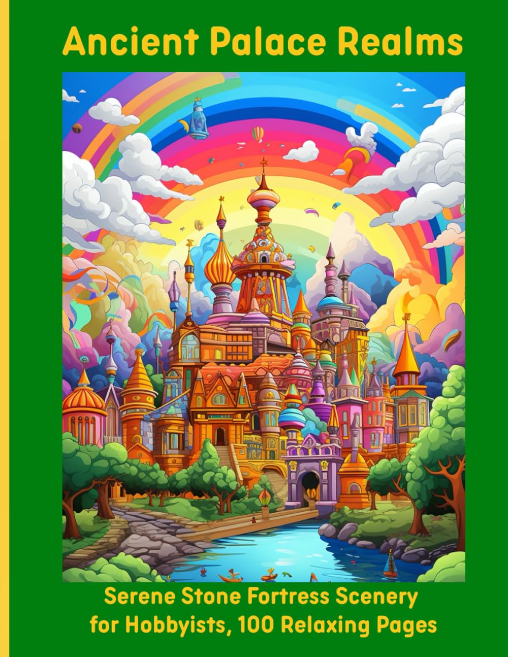 Ancient Palace Realms: Serene Stone Fortress Scenery for Hobbyists, 100 Relaxing Pages