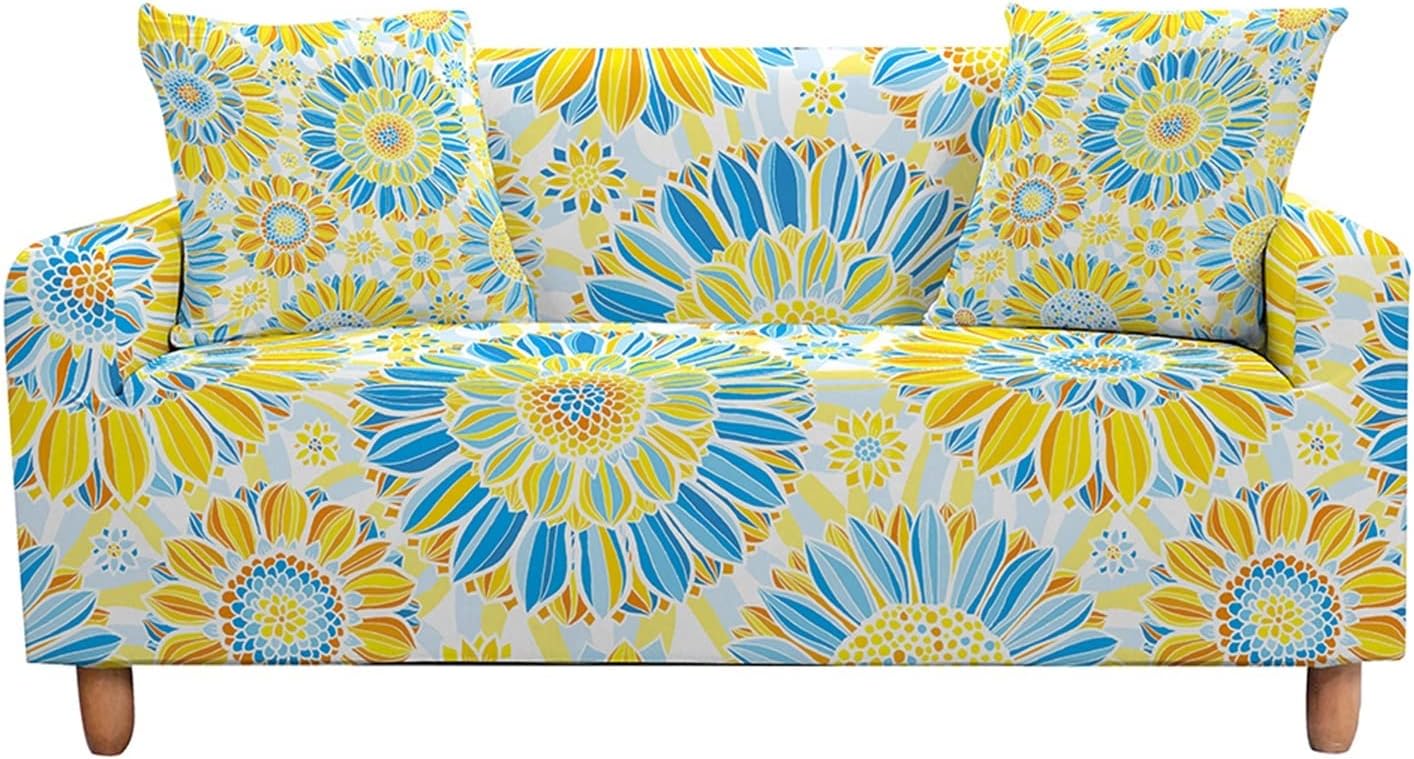 LESANGBAIHUODIAN 弾性ソファカバーリビングルームのためのフィットダリアの花のスリップカバー断面ソファカバー Fund
