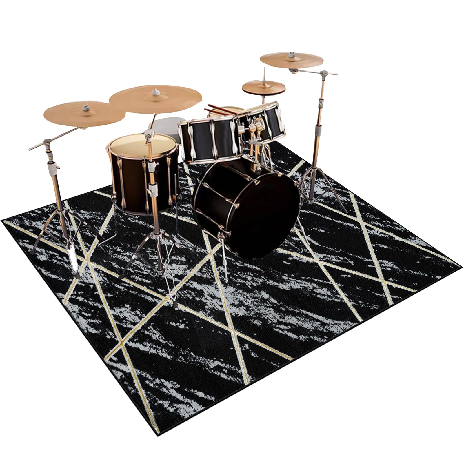 Drum Teppich, Elektrischer Schlagzeugmatte, Drum Rug Schlagzeugzubehör für E-Drums, Jazz-Drum-Set Schlagzeugteppich Schalldichte Teppichpolster, 180 x 160 cm Antivibrationsmatte für Studio, Wohnung
