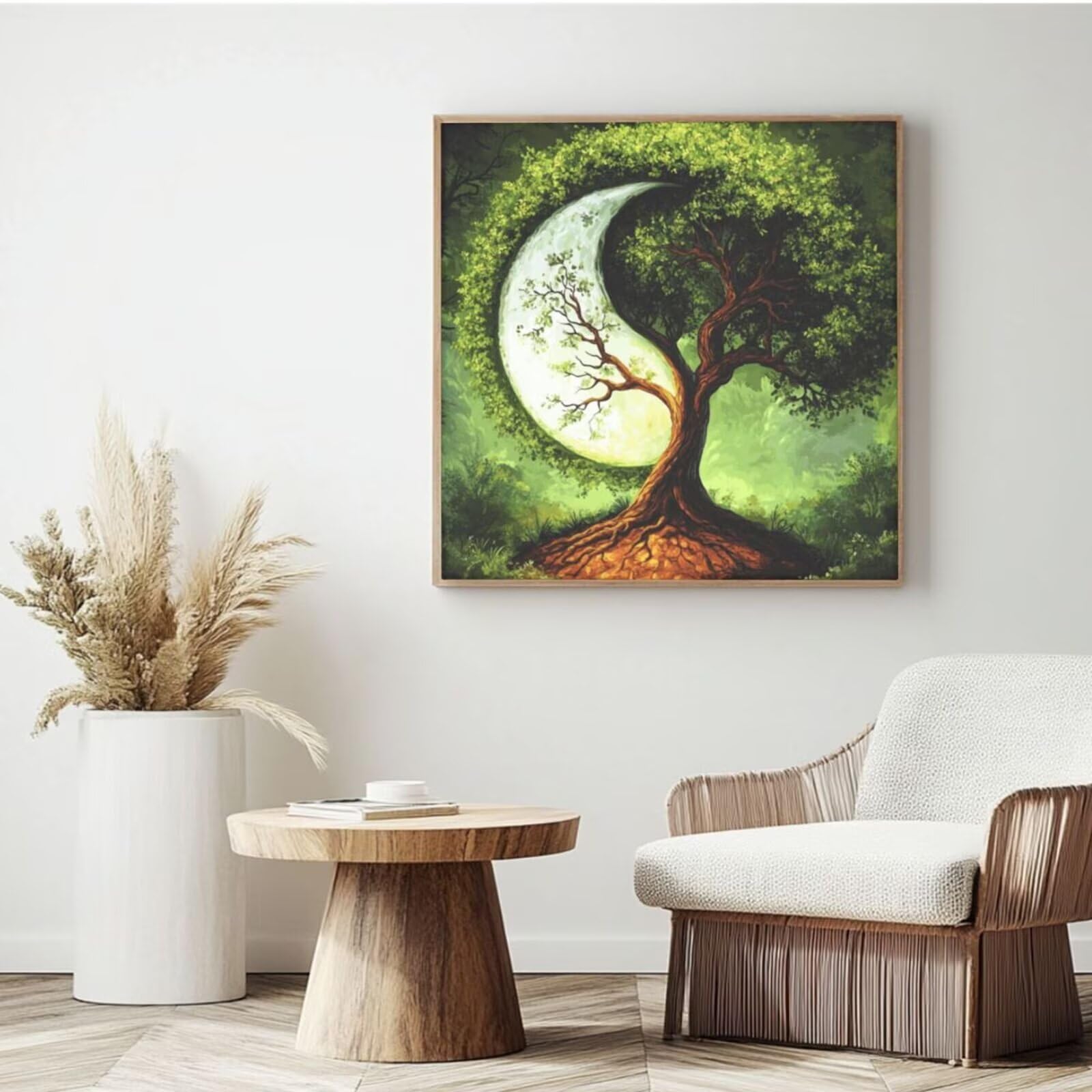 Malen nach Zahlen, Malen-nach-Zahlen-Set für Erwachsene, Motiv: Baum des Lebens, Malen nach Zahlen für Anfänger, Acryl, Ölgemälde, Kunst, Bastelsets für Wanddekoration – (65 x 65 cm, rahmenlos) MK432