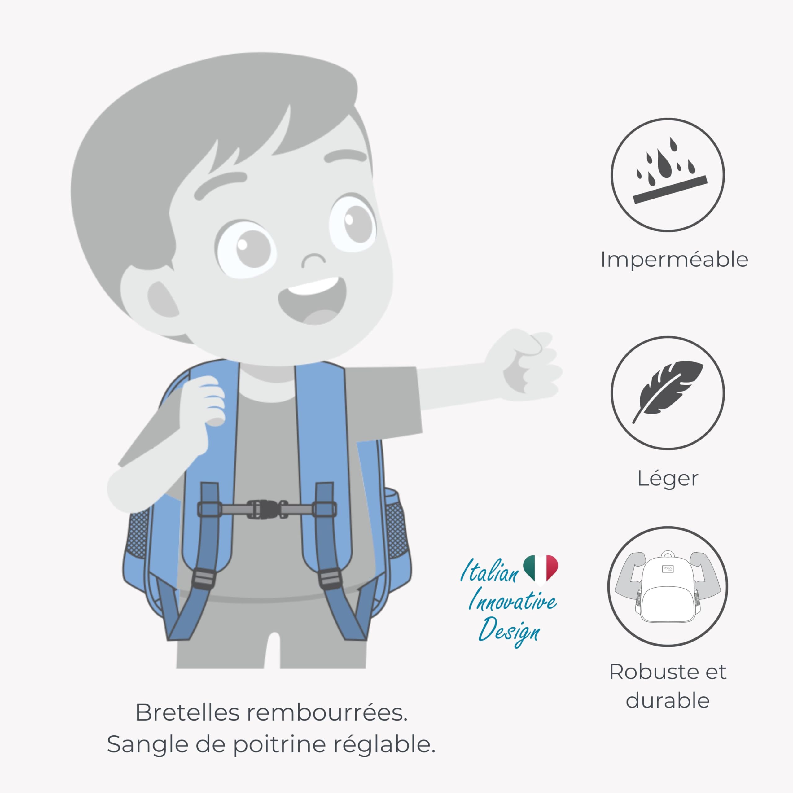 Nuvita 8740 | Zainetto Bambino | Borsa Portaoggetti| Borsa con Scomparti | Zaino Ergonomico per Bambini | Zaino con Cinghie Regolabili per Bambini in Età Prescolare | (1-3 anni) |Grigio/Volpe