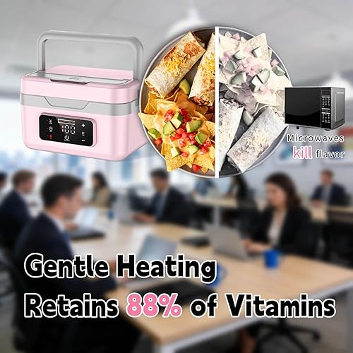Miniatura 5 de Lonchera térmica - Calentador de alimentos portátil para el trabajo, lonchera eléctrica inalámbrica para adultos y hombres, lonchera calentable