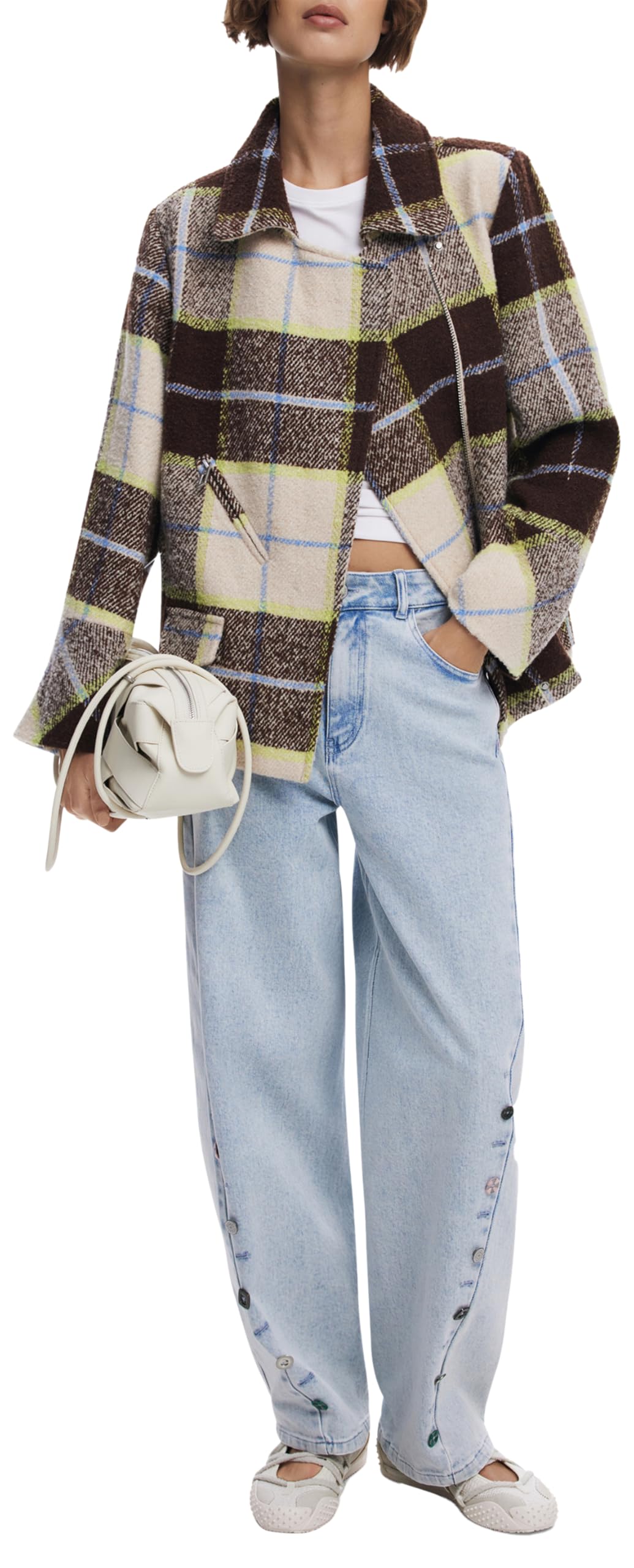 Desigual Coat_beigecheck Watch Mujer