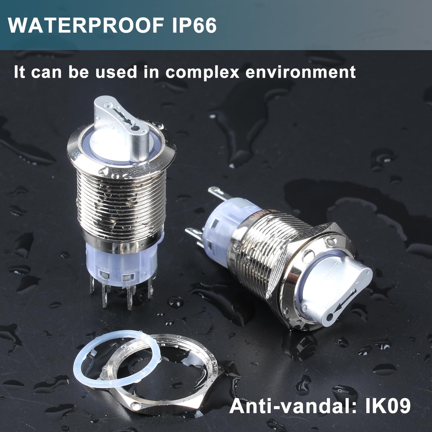Snapklik.com : DMWD 19mm Latching Selector Rotary Switch 3 Positions ...