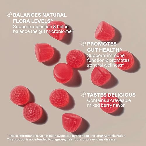 Miniatura 3 de Cliganic Gomitas de probióticos para mujeres y hombres que promueven la salud intestinal digestiva (5 mil millones de UFC, suministro para 60 días),