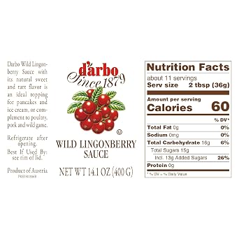 Darbo Conserves, Sauce Wild Lingonberry, 14.1 Ounce - Pack 1