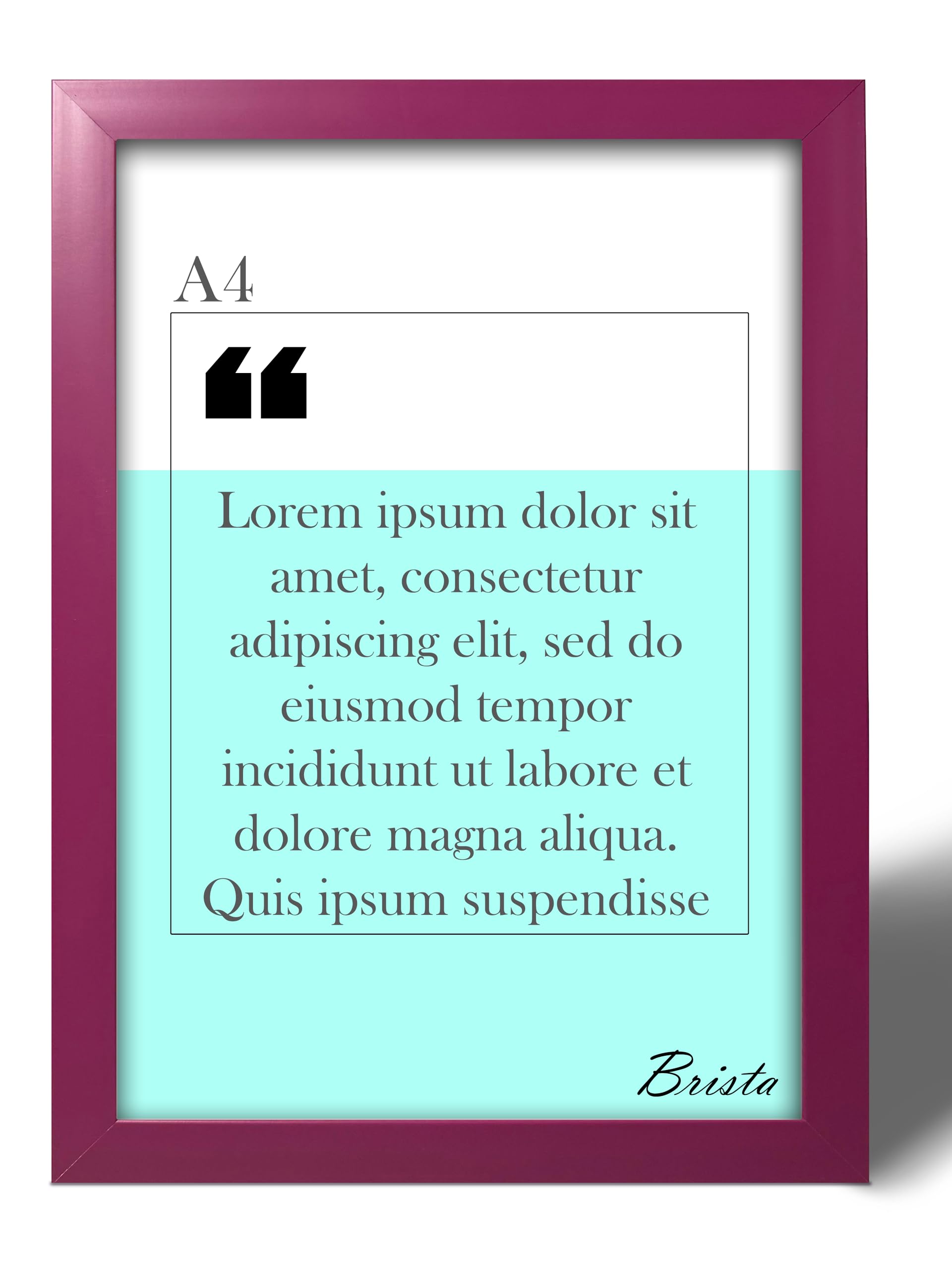 A4 Certificate Picture Frame ~ Premium Real Glass Photo Frame ~ Wall Display & Photo Hanger ~ Table Top Display Document Frame (21 X 29.7CM) (Hot Pink)