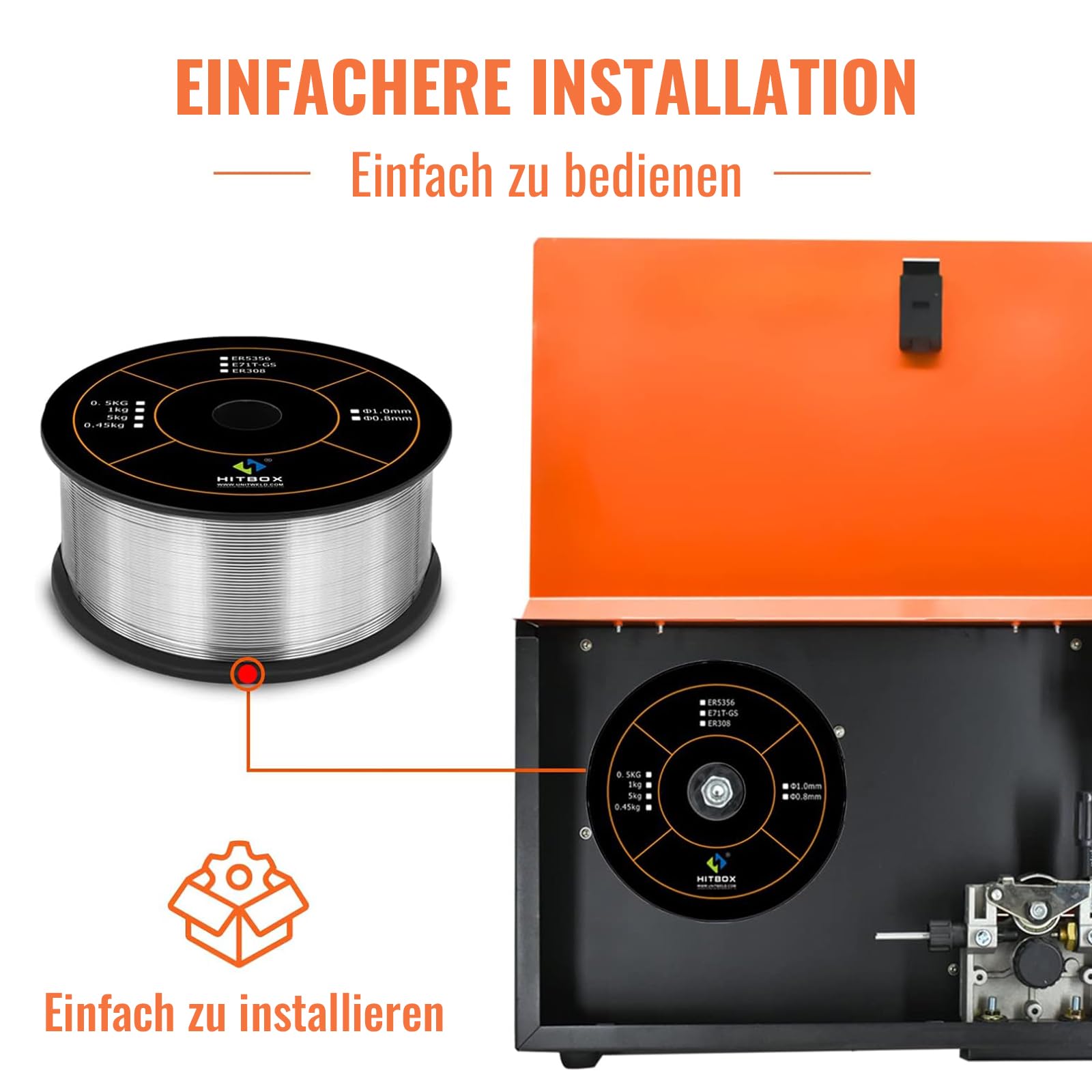 FVLFIL Fülldraht 0,8 Mm – 5 Rollen à 1 Kg, Typ E71T-GS, Für MIG/MAG Ohne Gas