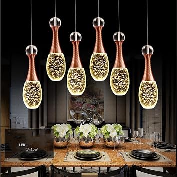 Crystal Bubbles Modern Hanging Glass Pendant Lights Rose Gold LED Raindrop Chandelier Small Teardrop Light Bar Long Tube Linear Lighting Fixture for Dining Room Bedroom Staircase Foyer