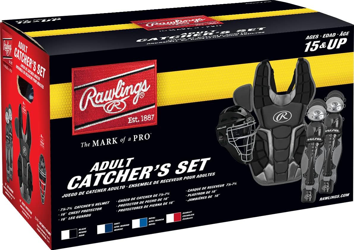 Rawlings Renegade 2.0 Youth NOCSAE Baseball Protective Catcher's Gear Set, Scarlet and Silver : Sports & Outdoors