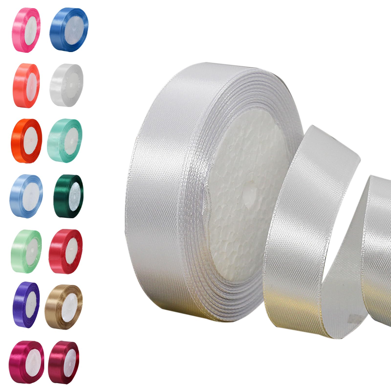 Champagne Gold Satin Ribbon 10mm, 23 Meters Champagne Fabric Ribbons Double Sided Silk Ribbons for Gift Wrapping, Crafting, Hair Bows, Balloons, Wreaths, Cakes, Wedding Party, Christmas Decoration — view 178