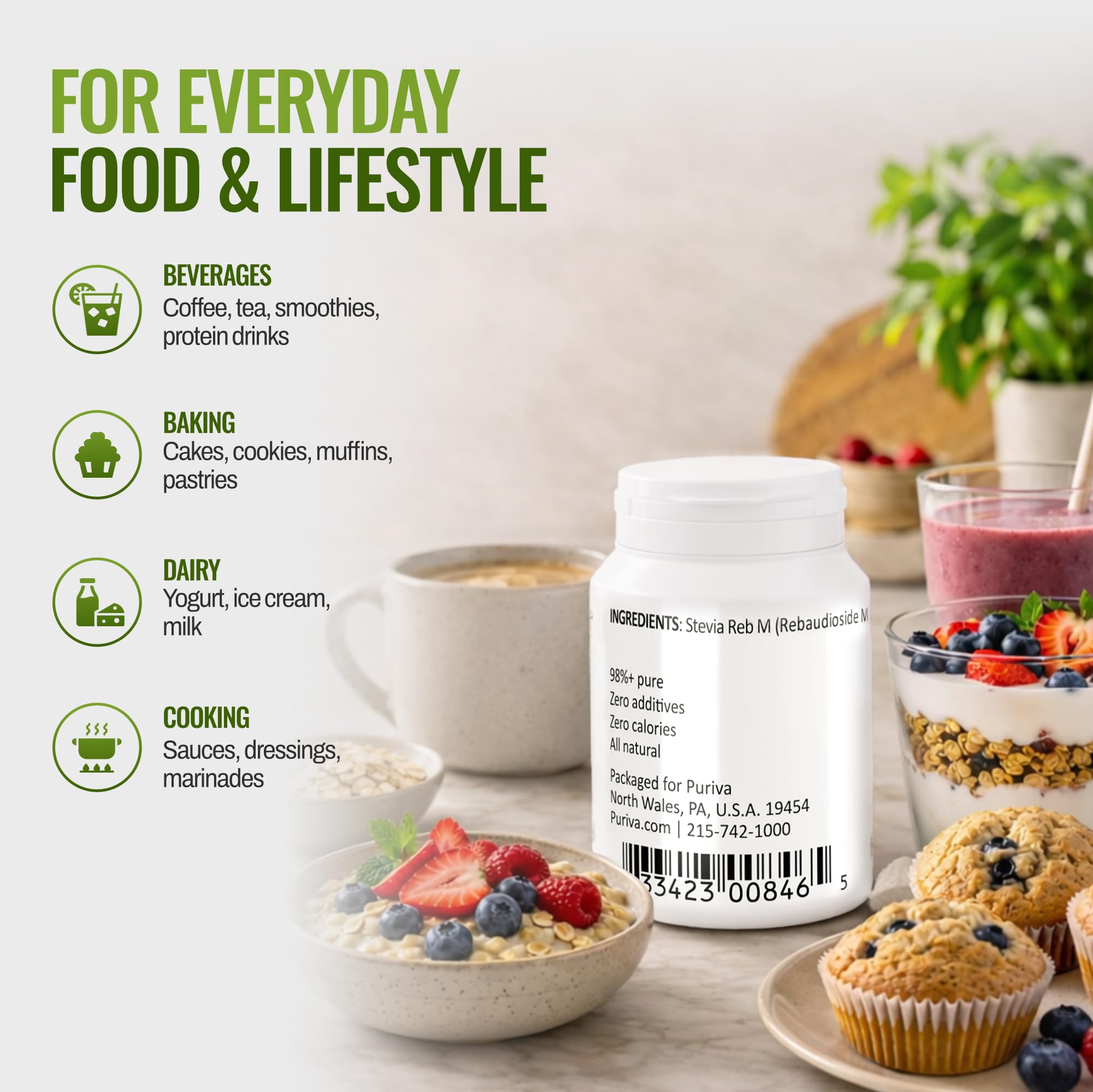 Stevia Reb M-Pulver (Reb-M | Rebaudioside M) 30g Puriva Nutrition