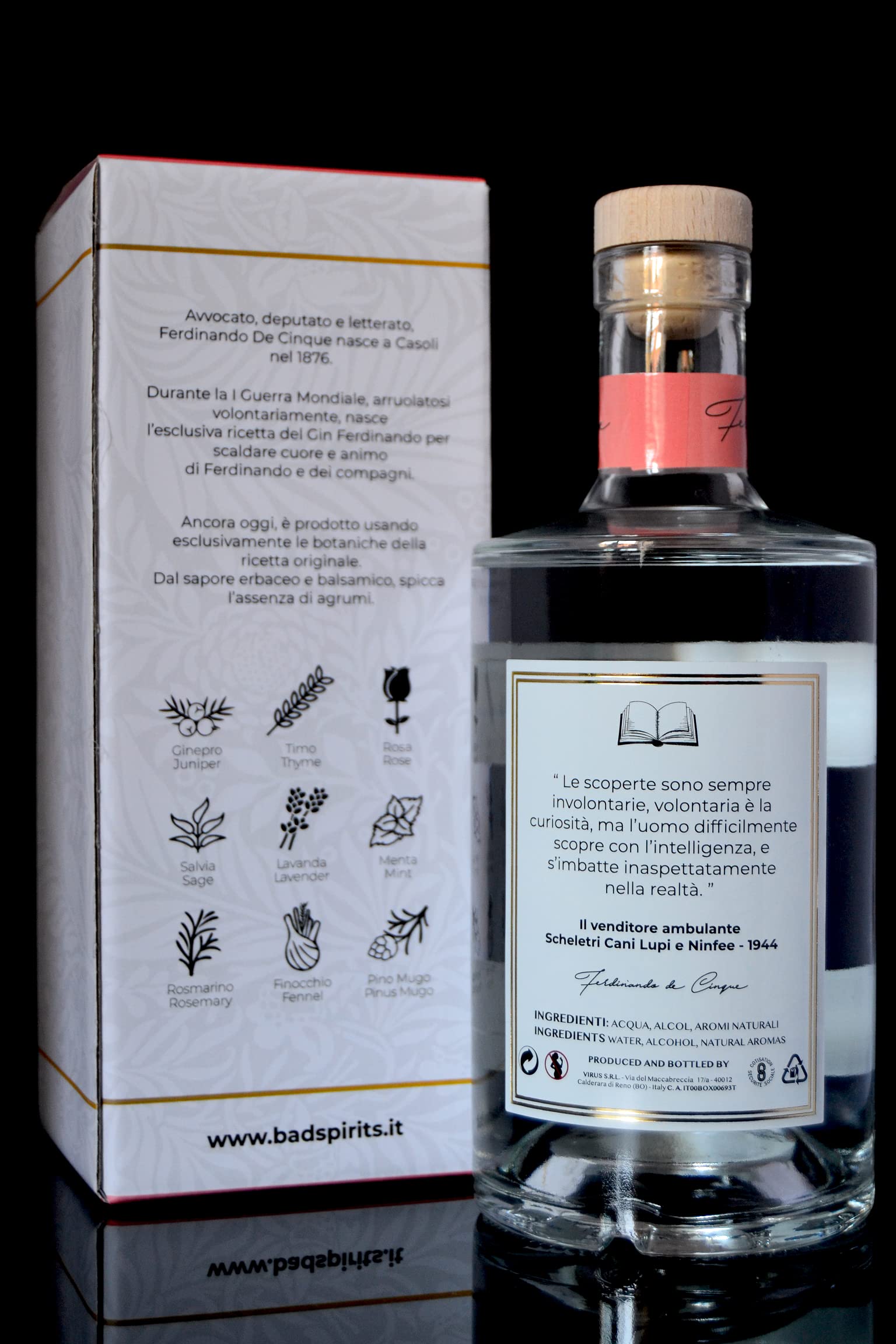 FERDINANDO DE CINQUE GIN - 45% Vol. - 700ml - Gin italiano erbaceo e balsamico