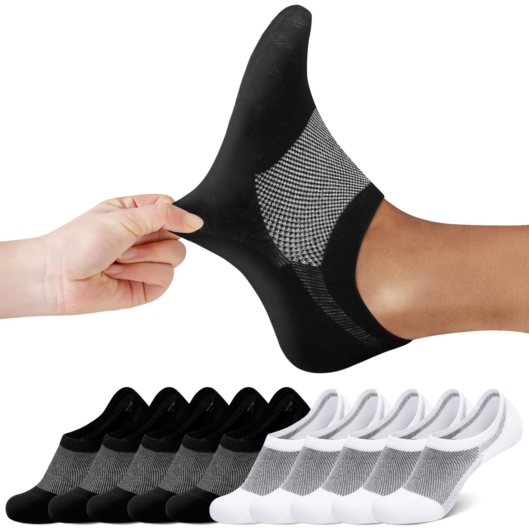 FALARY Sneaker Socken Damen & Herren 10 Paar Füßlinge Sneakersocken Unsichtbare Füsslinge Footies Gr. 35-50
