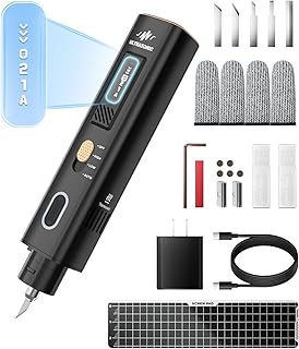 40kHz Ultrasonic Cutter Knife: 35W Handheld Ultrasonic Knife with 50pcs Replacement Blades & OLED Display - Sonic Knife for 3D Printed Models, Plastic, Wood, Resin, PVC, Leather & More