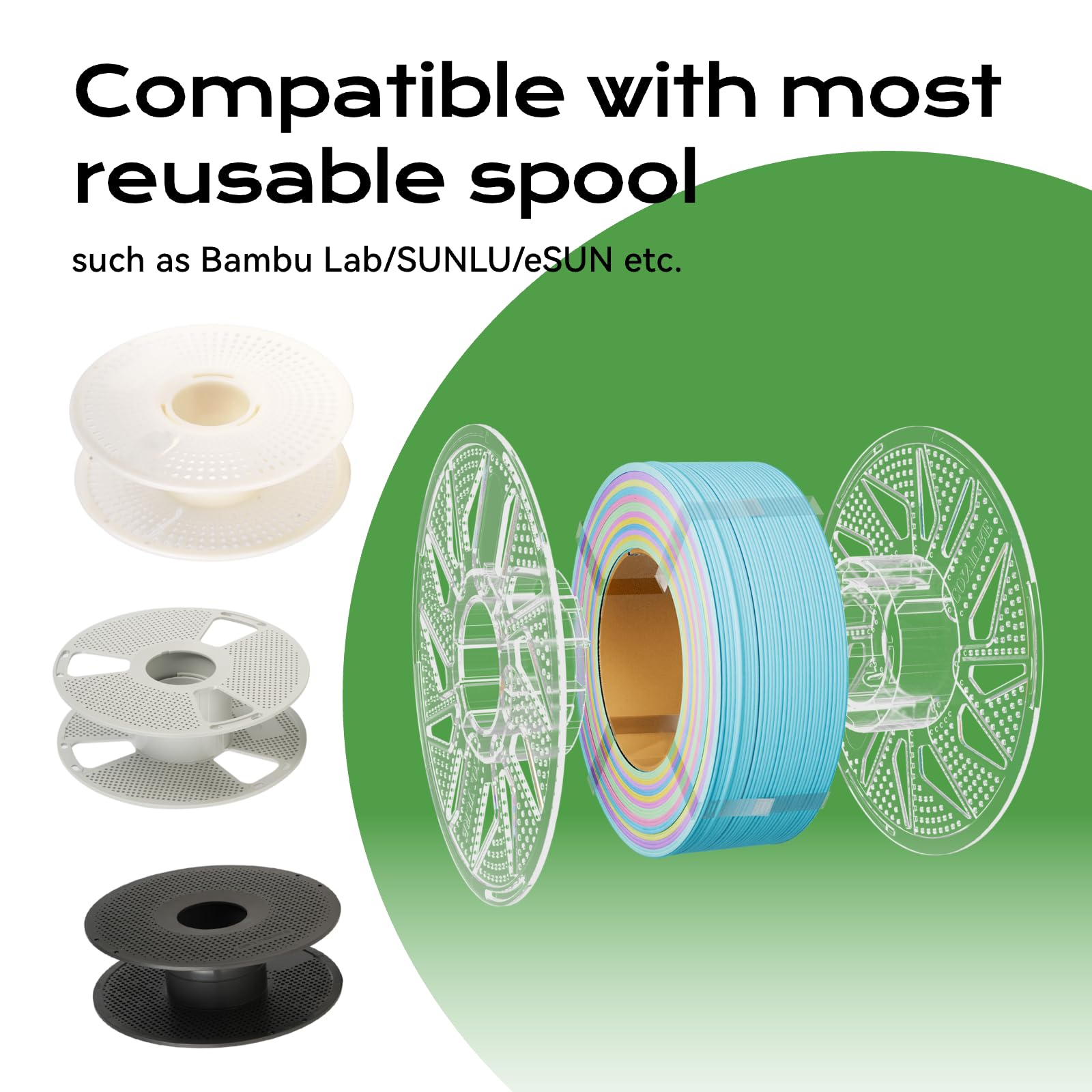 Filament Refill Conjure Silk PLA, 1,75 mm dwukolorowy, spoille filiżanka do druku 3D z efektem jedwabiu, czarny-czerwony, 1 kg, kompatybilny z wielokrotnymi szpulami