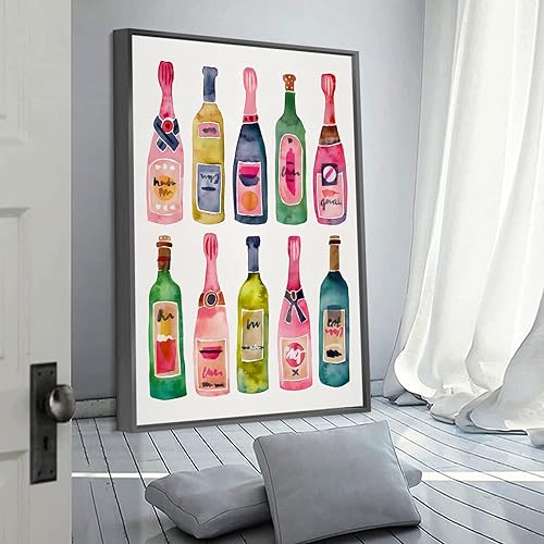 Miniatura 2 de Impresiones artísticas de pared de moda, póster de la colección champán, estilo acuarela, lienzo decorativo para pared, marco de aluminio colgante