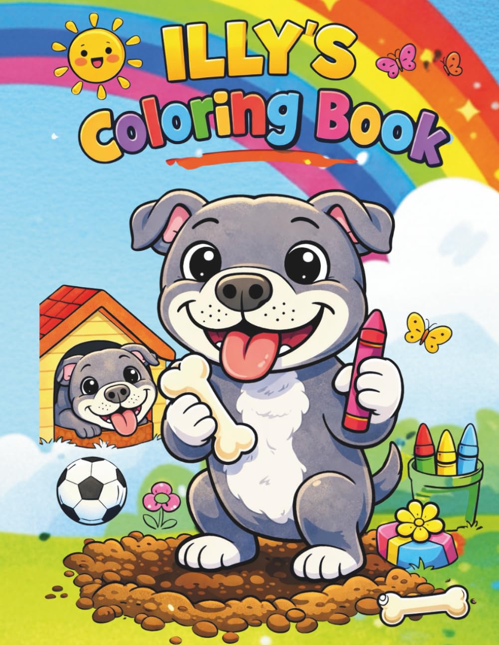 Illy's Coloring Book Cute Dogs Coloring Book for Kids Ages 3-8: 50+ Adorable Dog Coloring Pages Featuring Lovable Dogs in Fun Scenes - Perfect for Kids, Toddlers, and Preschoolers!