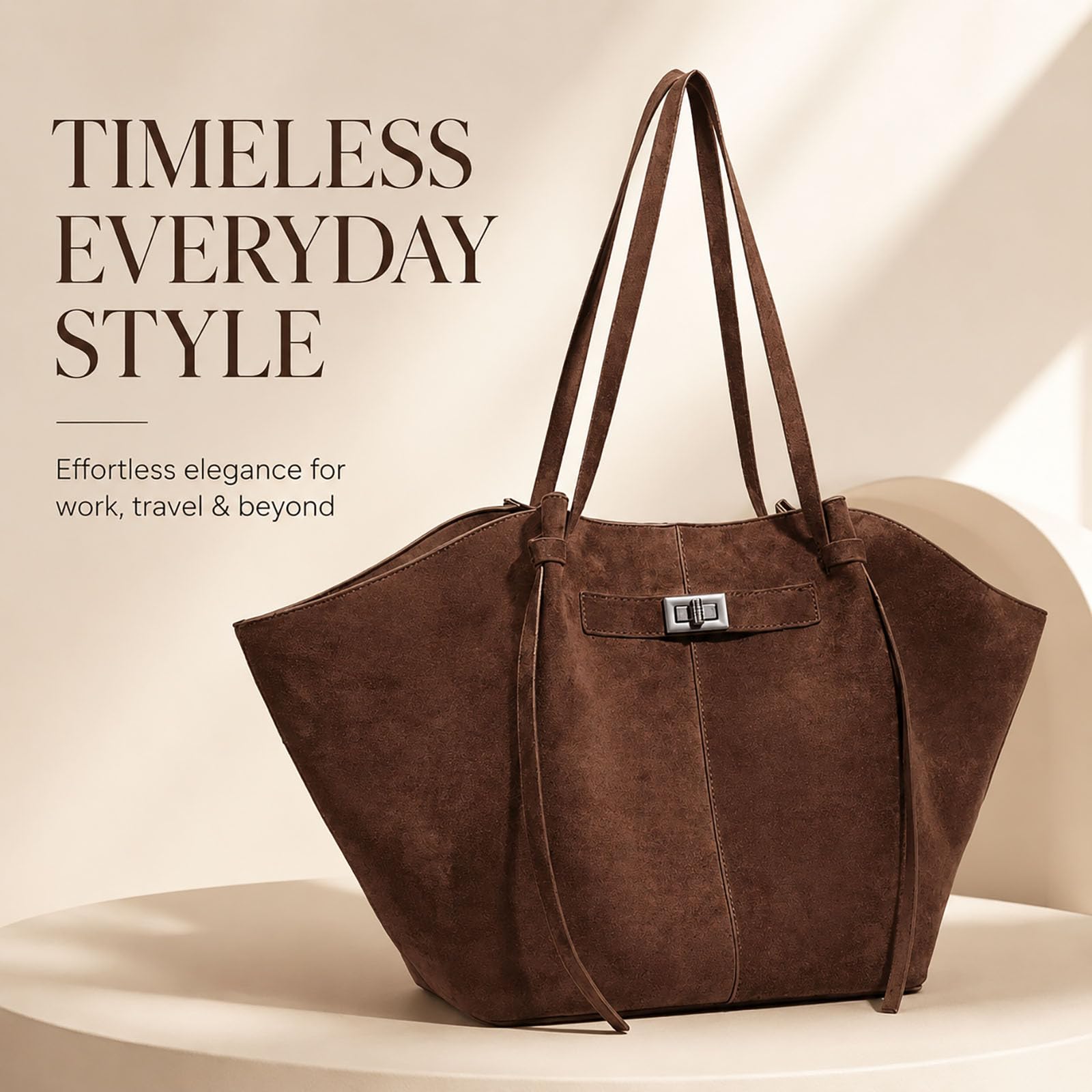 Adius Vintage Tote bag, Vintage-Shopper für Damen aus Wildlederimitat