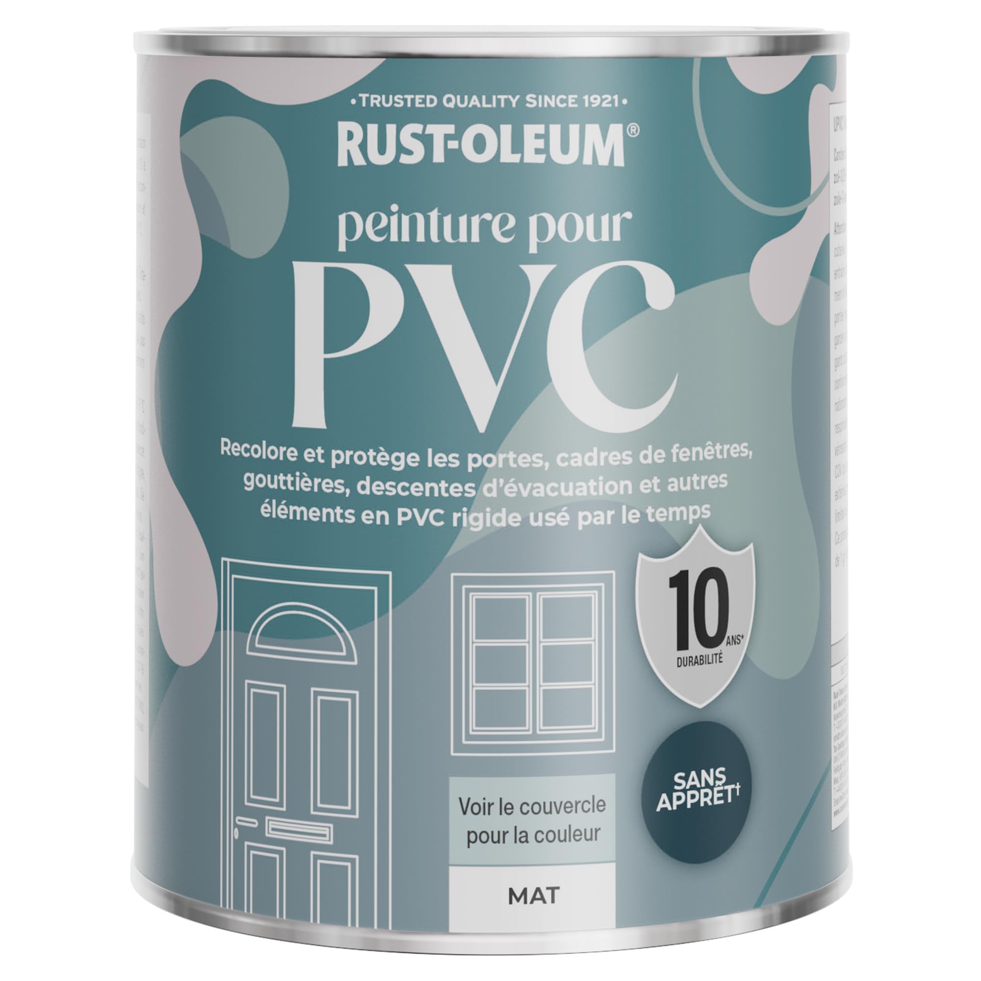 Rust-Oleum Peinture Gris pour Portes & Fenêtres en PVC, Finition Mate - Gris d'hiver 750ml