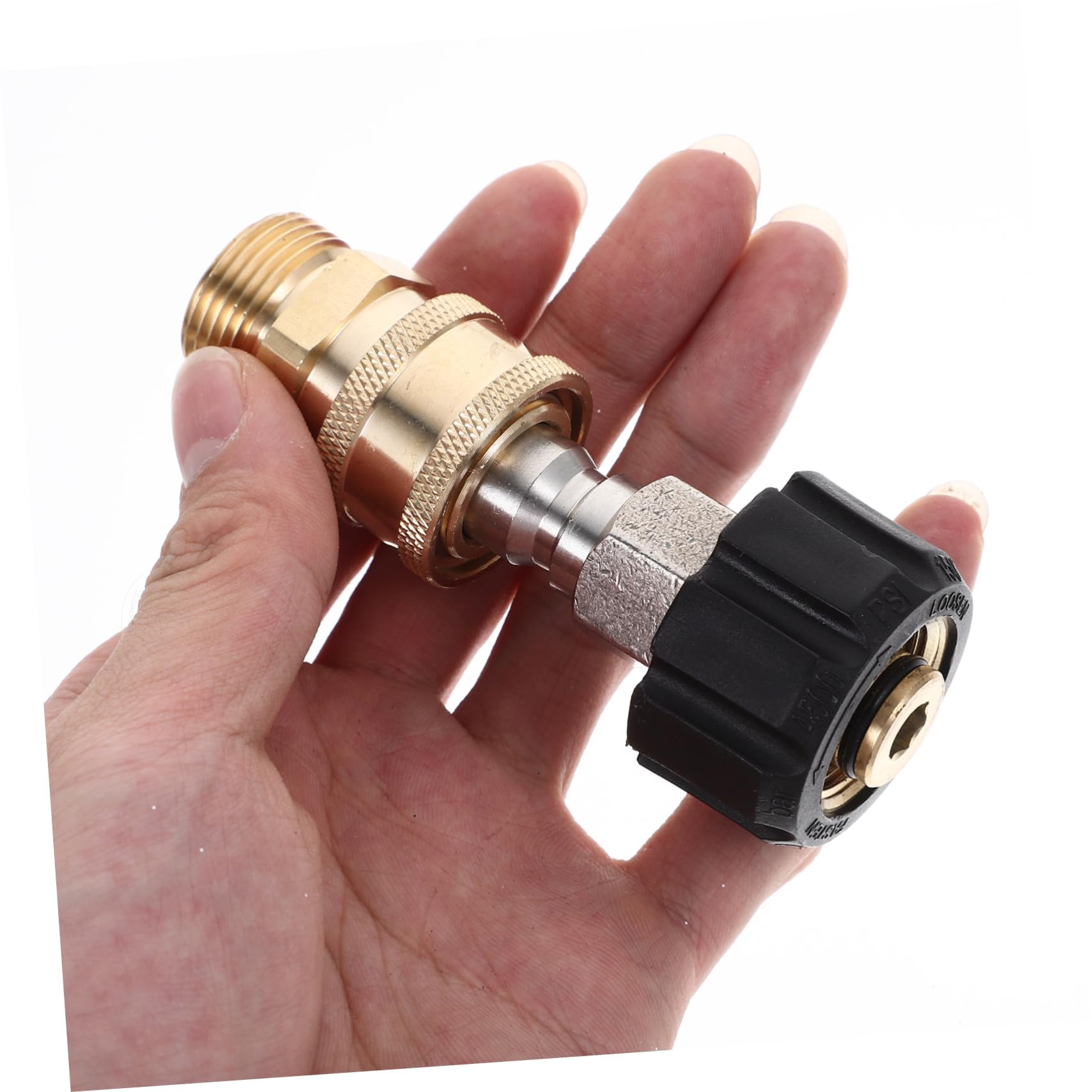 Abaodam 5 Juegos Adaptador arandela Alto Masculino Varita mágica enchufar conectar Consejos Fuerza guarniciones Conectores Manguera Jardin Accesorios de Limpieza para Coche latón Golden