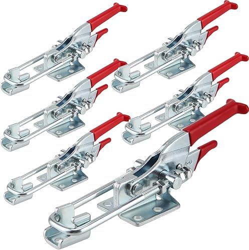 Miniatura 8 de MOUYAT Paquete de 2 abrazaderas de palanca resistentes, 4000 libras de capacidad de tracción con perno en U roscado ajustable, herramienta de