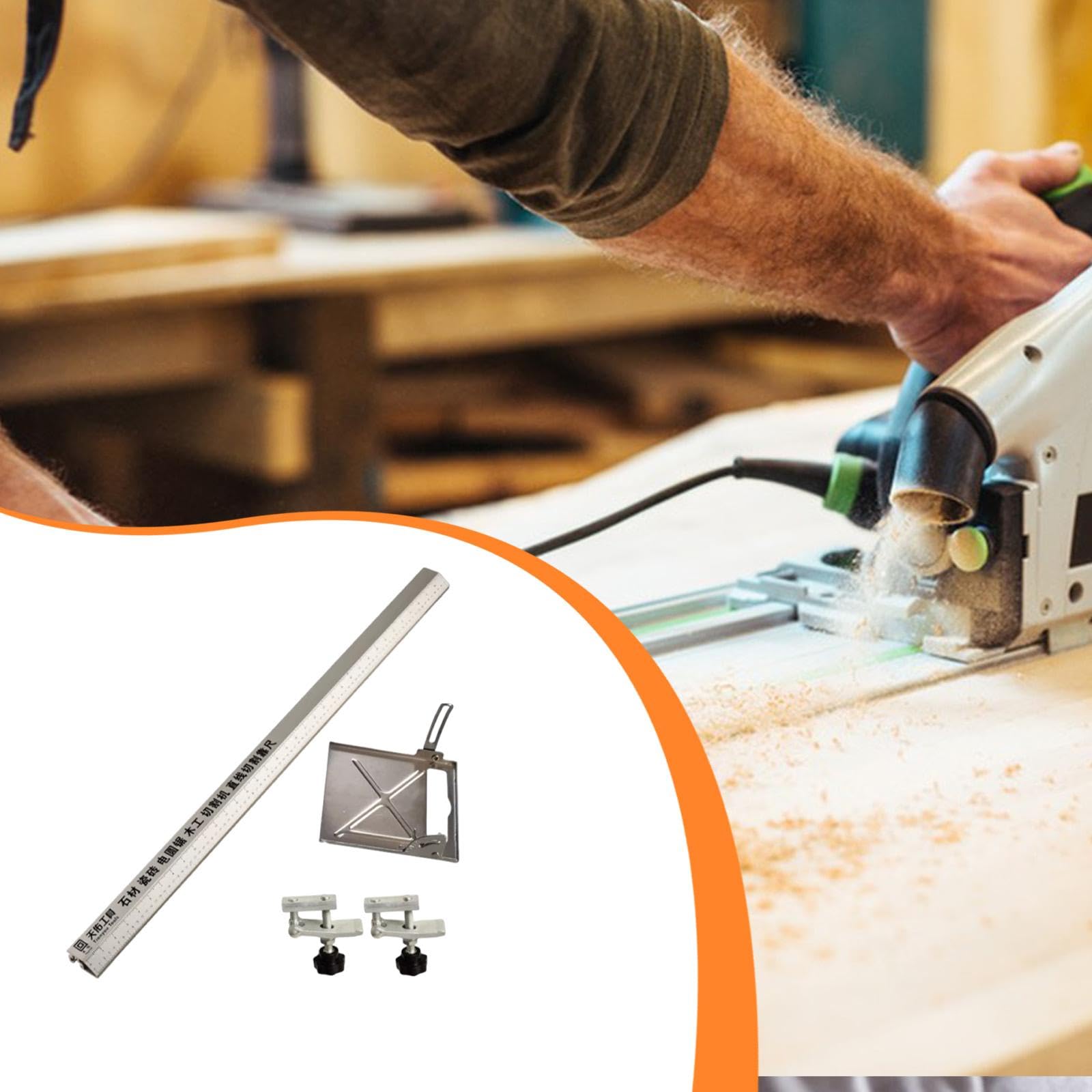 Guía para Cortar Guía de Circular Guía de Carril Regulable Base de Máquina de Corte Accesorio para Carpintería de Aluminio Adecuada para Tareas, 112cm