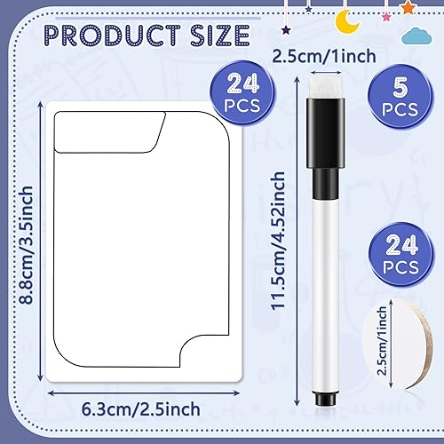 Miniatura 2 de 24 tarjetas reutilizables fichas multifuncionales tarjetas de borrado en seco tarjetas blancas en blanco tarjetas de índice borrables 24 unidades de