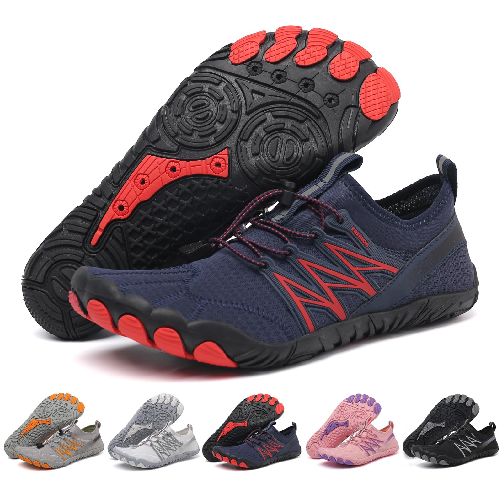 GUNIYIFS Walking Water Shoes Men Hike Barefoot Shoes Women Wide Toe Box Non-Slip Quick Dry Breathable Outdoor Athletic Footwear Beach Blue
