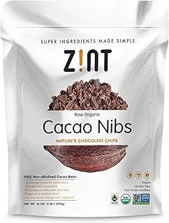 Zint Organic Cacao Nibs (16 oz): Fair Trade, Paleo-Certified, Organic, Non GMO, Anti Aging Antioxidant Superfood, Gluten F...