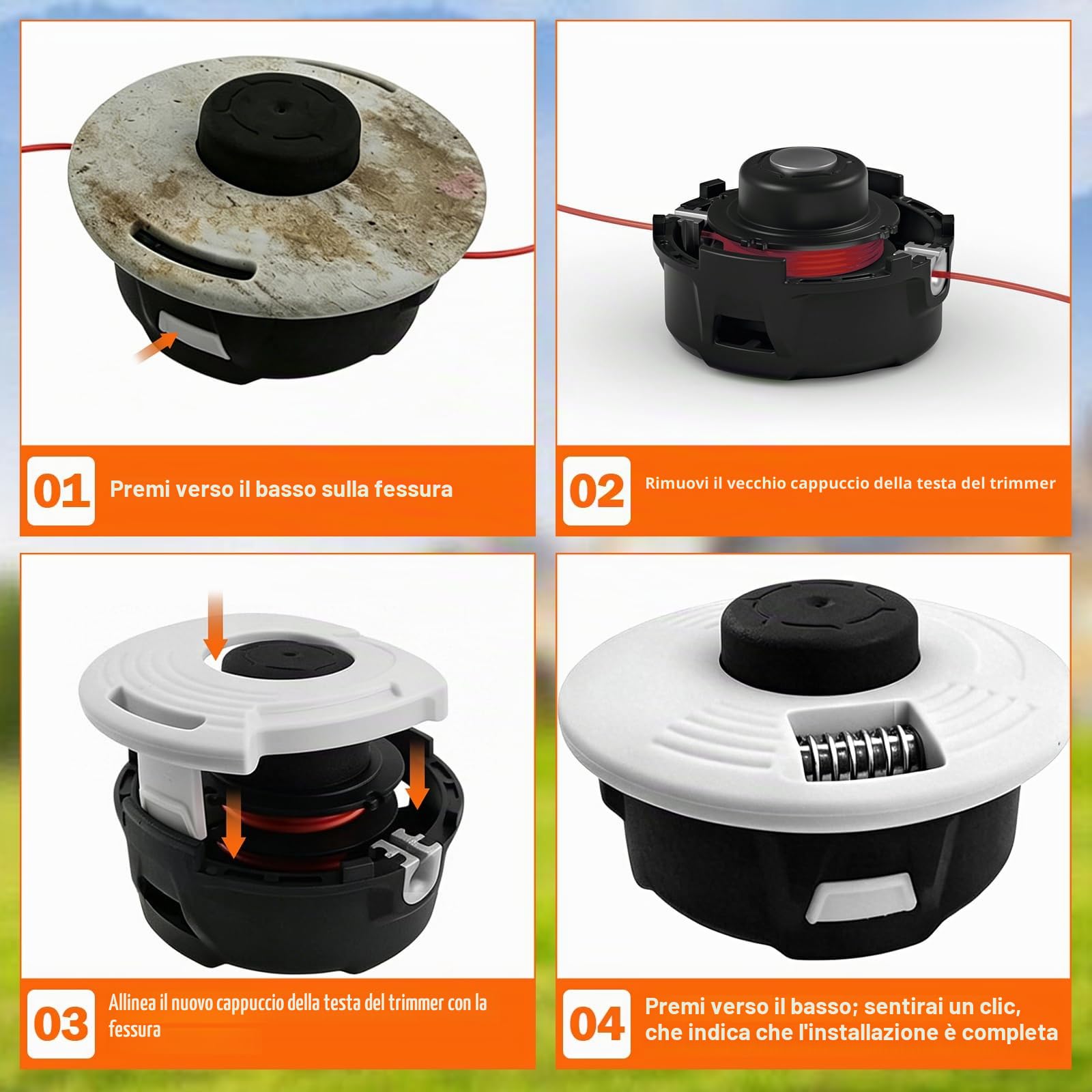 4 pezzi 4002 713 9712 ricambio per decespugliatore Stihl AutoCut 27-2 FS70R FS80R FS90 FS85R FS130R FS131R KM90R KM91R