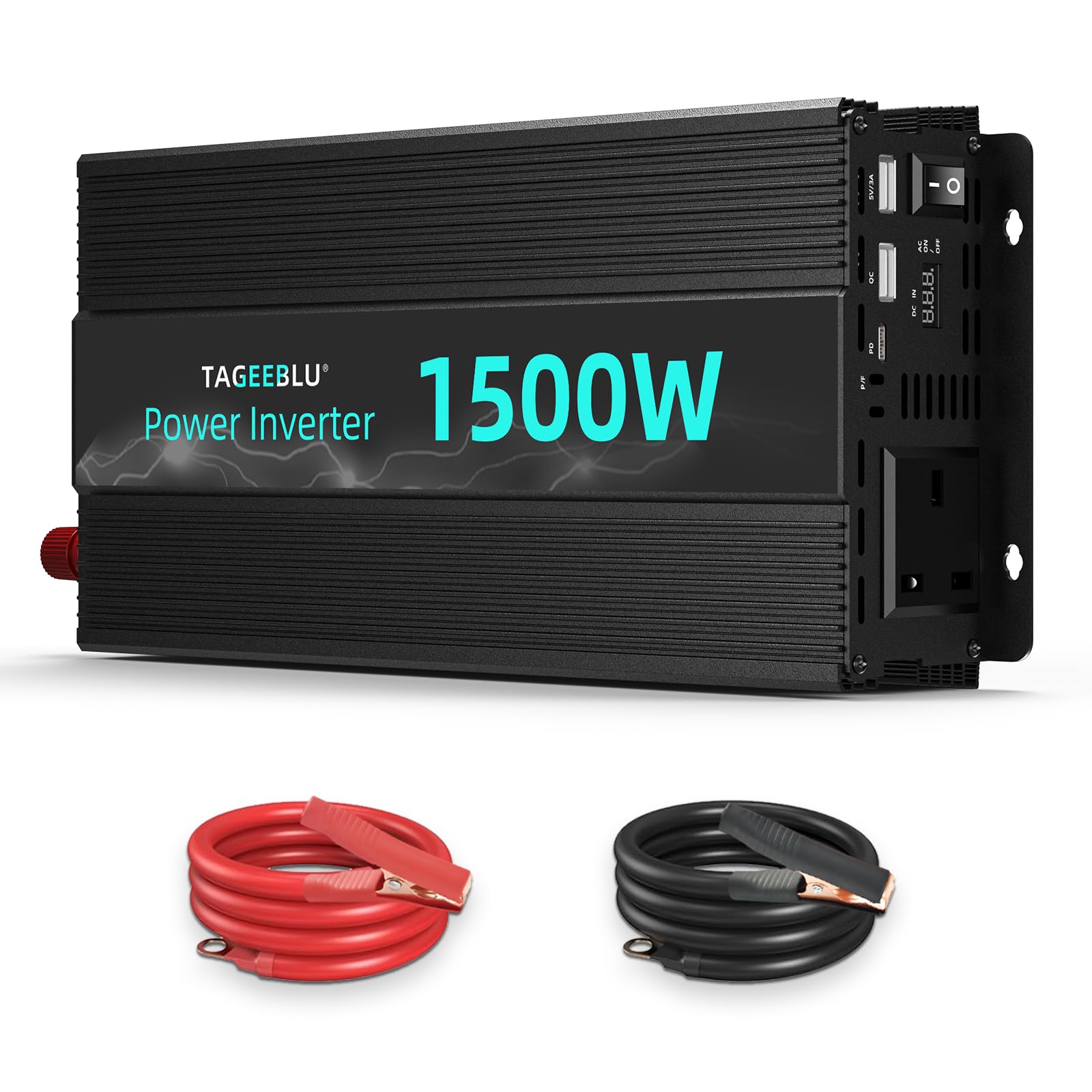 TAGEEBLU 12V 300W Power Car Inverter 12v to 240v, Car Voltage Converter Transformer with 3-Pin Sockets & 2-USB Ports for Charging Phones, Laptop, Tablets, GPS Units, TV, Camping Equipment — view 10