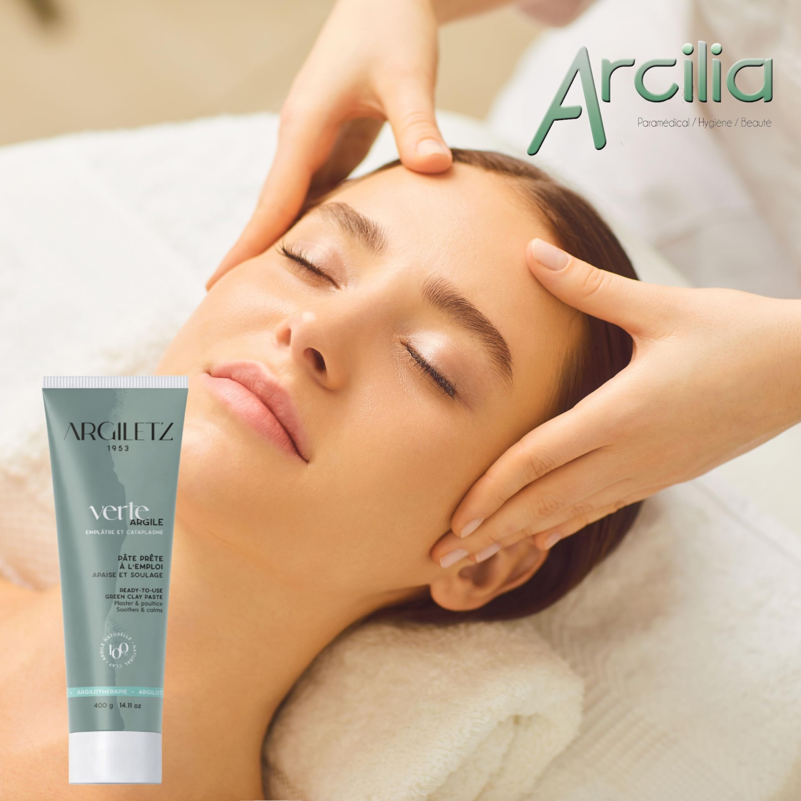 (ARCILIA) Argiletz - Argile Verte - 1 Tube 400g - Prête à l'emploi