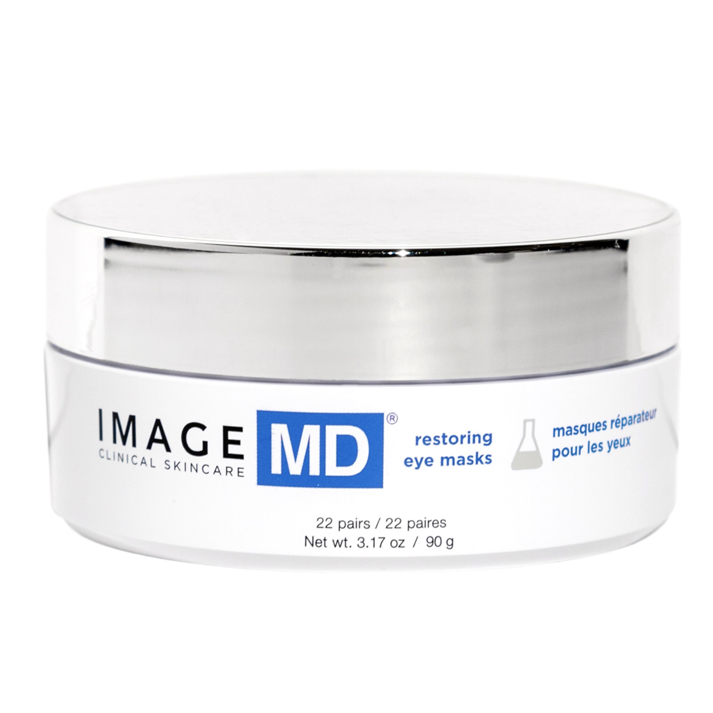 IMAGE Skincare, IMAGE MD Restoring Eye Masks, Hydrating Hydro-Gel Under Eye Masks, 3x Hyaluronic Acid Visibly Firms and Hydrates 22 Count (Pack of 1)