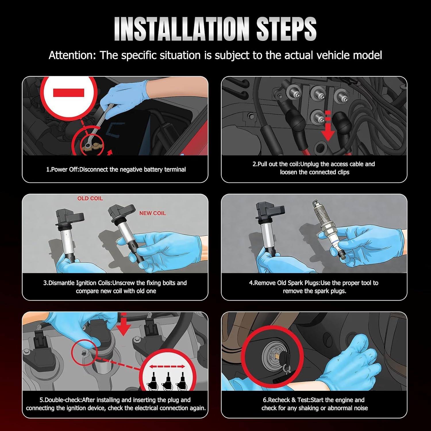 Ignition Coil Pack Compatible with Ford Lincoln Mercury 4.6L 5.4L V8,Set of 8 Curved Boot Ignition Coil Packs Replace# DG508 C1454 C1417 FD503 DG473 DG481 DG491 1L2U12029AA I2LU-12A388-AA
